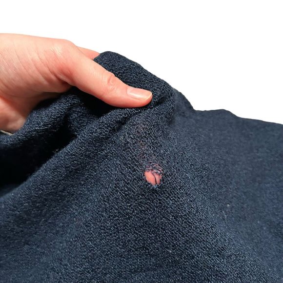 Vintage Pendleton Made In USA Wool Knit Cardigan Sweater XL Navy Blue FLAWED - Picture 12 of 13